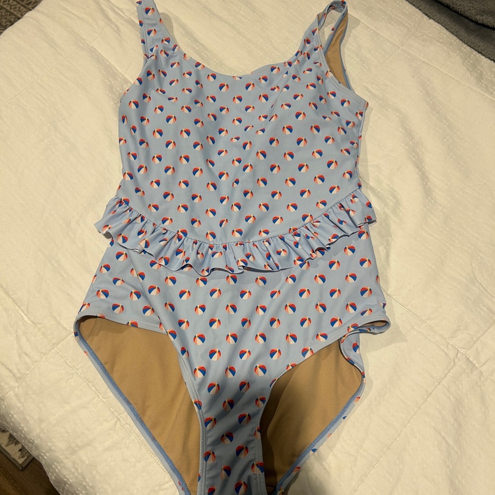Kortni Jeane Light Blue One Piece with Heart Pattern
